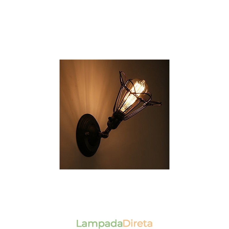 Luminárias de parede de metal estilo industrial retrô para restaurante, café, mini arandelas de parede