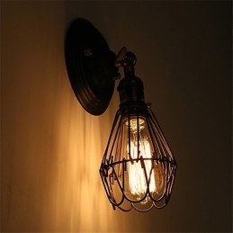 Luminárias de parede de metal estilo industrial retrô para restaurante, café, mini arandelas de parede