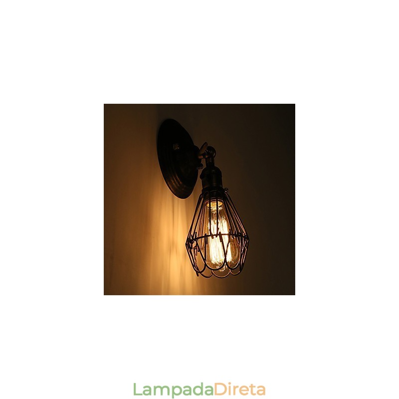 Luminárias de parede de metal estilo industrial retrô para restaurante, café, mini arandelas de parede