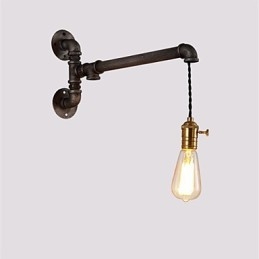 Luminárias de parede de tubo industrial vintage com interruptor Luzes criativas Restaurante Café Bar Decoração iluminação com 1 luz Acabamento pintado
