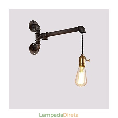 Luminárias de parede de tubo industrial vintage com interruptor Luzes criativas Restaurante Café Bar Decoração iluminação com 1 luz Acabamento pintado Luminárias de parede de tubo industrial vintage com interruptor Luzes criativas Restaurante Café Bar Decoração iluminação com 1 luz Acabamento pintado