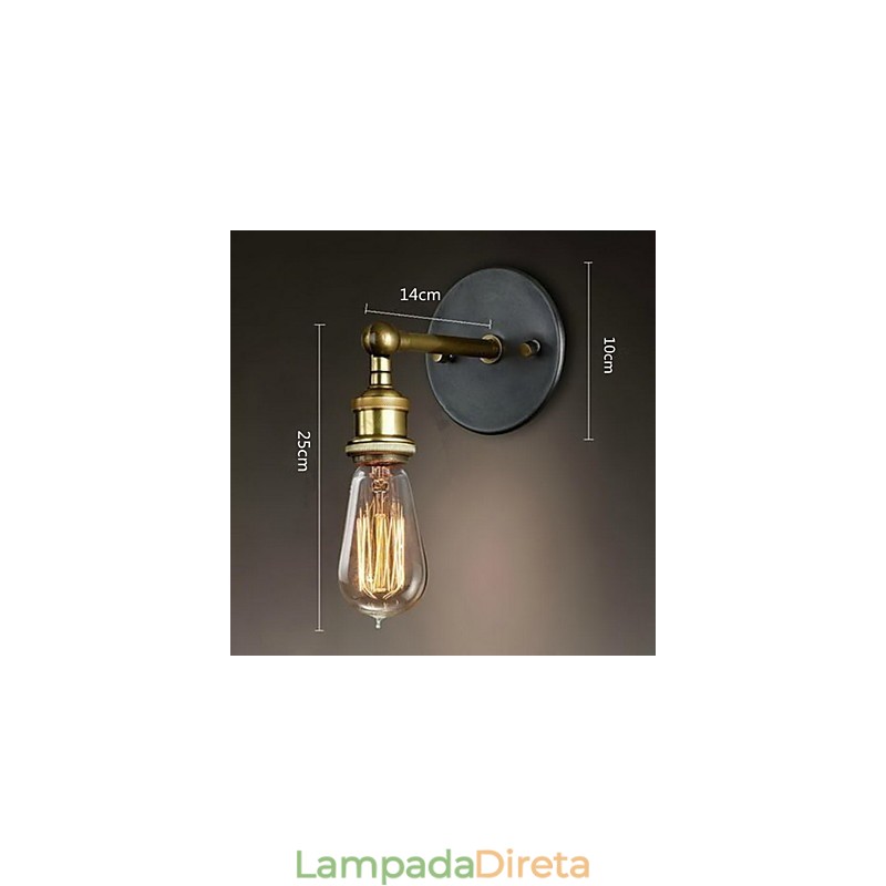 Luminária de cabeça de cobre simples para corredor de parede de vila americana