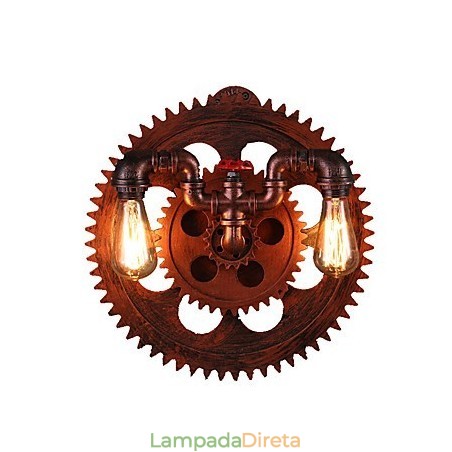 2 Cabeças Vintage Industrial Luzes de Parede Madeira Engrenagem Forma Luzes Restaurante Café Bar Decoração Arandelas de Parede 2 Cabeças Vintage Industrial Luzes de Parede Madeira Engrenagem Forma Luzes Restaurante Café Bar Decoração Arandelas de Parede