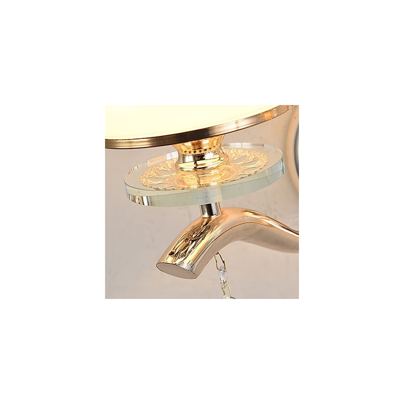 Recurso eletrogalvanizado contemporâneo moderno para arandelas de parede de luz ambiente de cristal