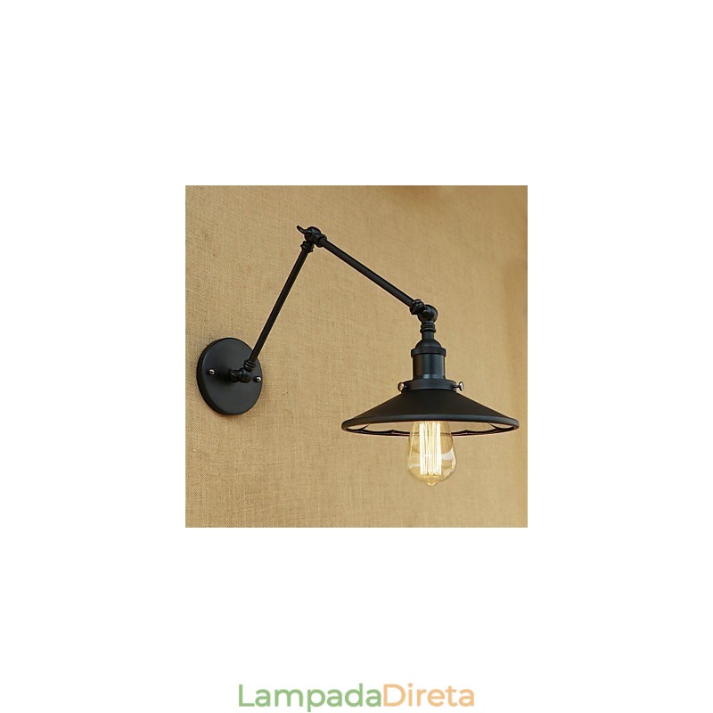 Pintura rústica estilo country retrô para luminária de parede com braço oscilante estilo mini