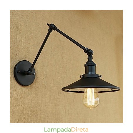 Pintura rústica estilo country retrô para luminária de parede com braço oscilante estilo mini