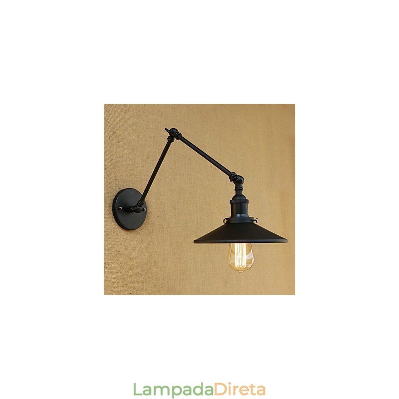 Pintura rústica estilo country retrô para luminária de parede com braço oscilante estilo mini