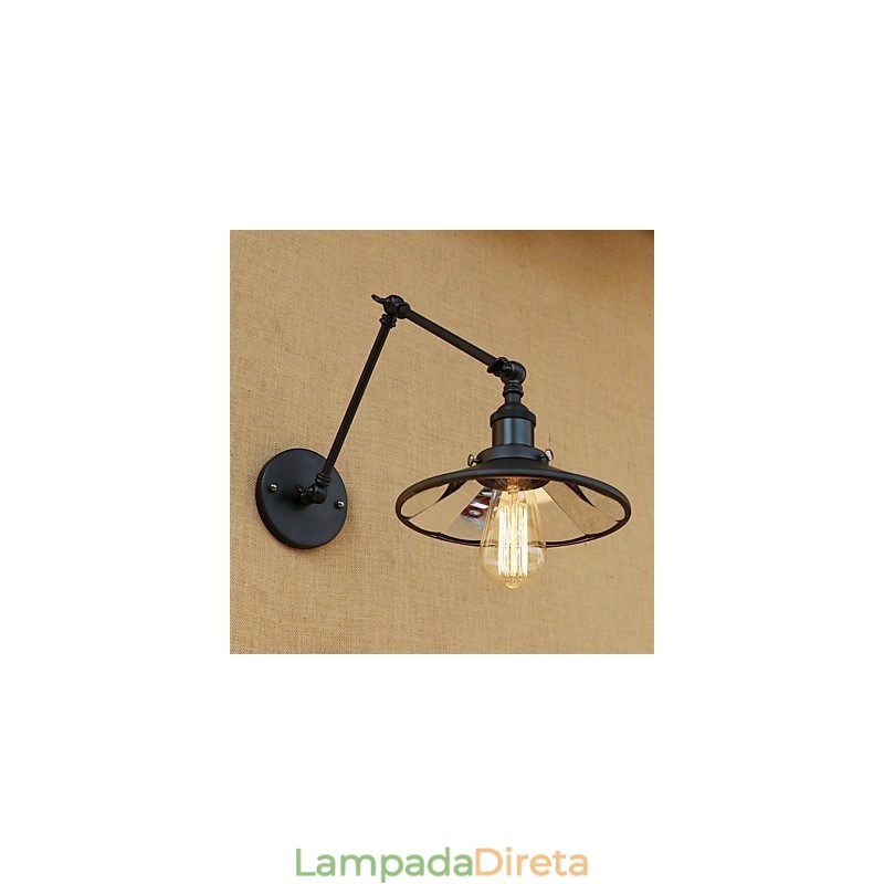 Pintura rústica estilo country retrô para luminária de parede com braço oscilante estilo mini