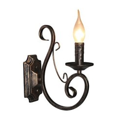 Mini luminária de parede retrô para corredor, luminária de parede em formato de vela de metal