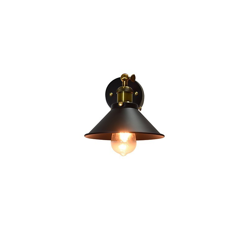 Pintura de parede única de ferro luminária de parede lâmpada sabre de luz preta muda na parede