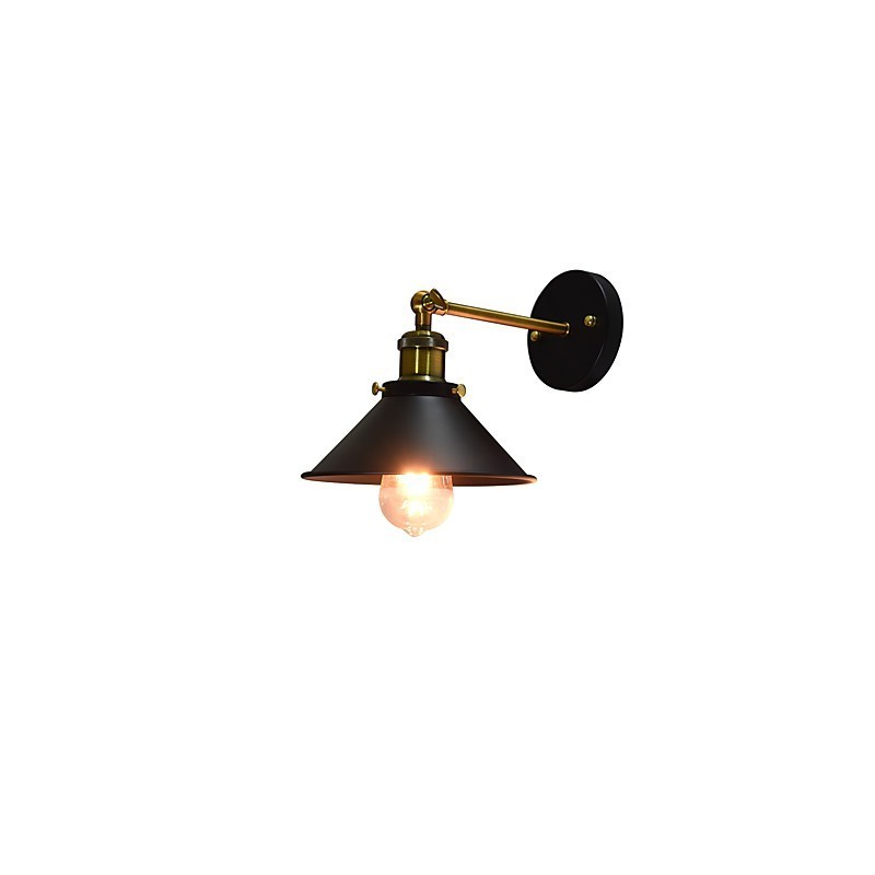 Pintura de parede única de ferro luminária de parede lâmpada sabre de luz preta muda na parede