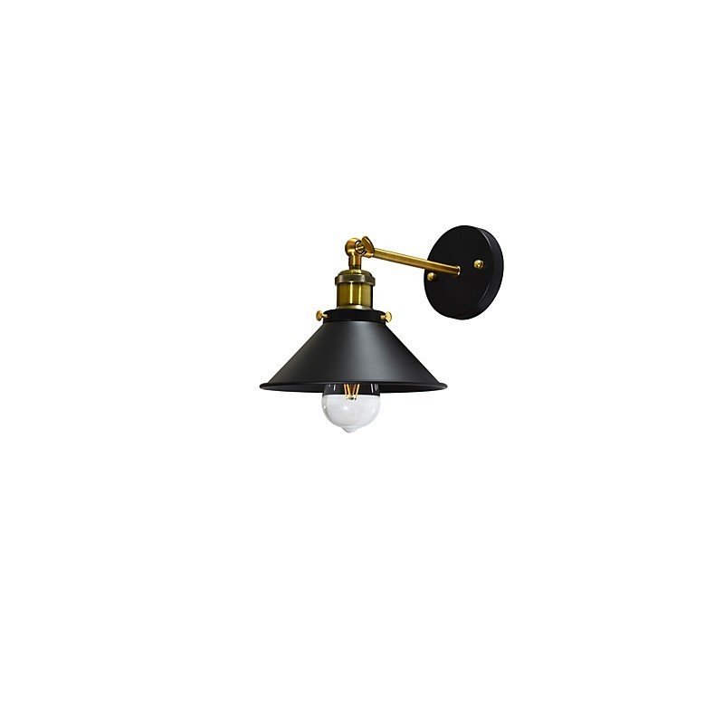 Pintura de parede única de ferro luminária de parede lâmpada sabre de luz preta muda na parede
