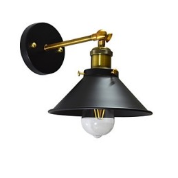 Pintura de parede única de ferro luminária de parede lâmpada sabre de luz preta muda na parede