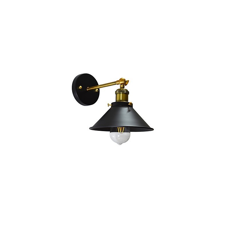 Pintura de parede única de ferro luminária de parede lâmpada sabre de luz preta muda na parede
