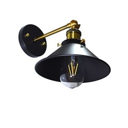 Pintura de parede única de ferro luminária de parede lâmpada sabre de luz preta muda na parede
