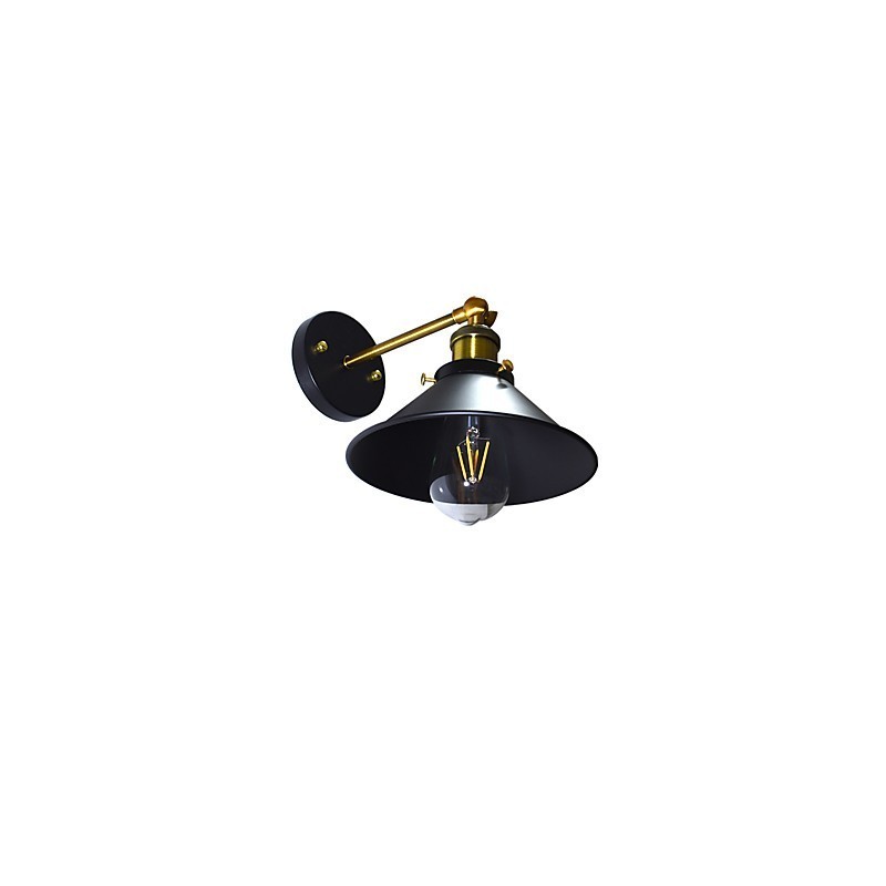 Pintura de parede única de ferro luminária de parede lâmpada sabre de luz preta muda na parede