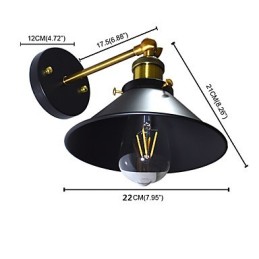 Pintura de parede única de ferro luminária de parede lâmpada sabre de luz preta muda na parede