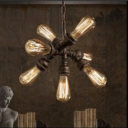 Cano de água industrial americano estilo retrô vento 7 luzes lustre pendente
