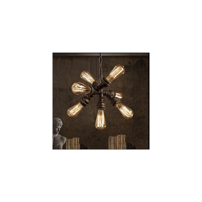 Cano de água industrial americano estilo retrô vento 7 luzes lustre pendente