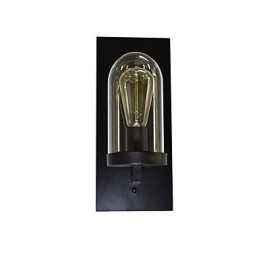 Luminária de parede de aço pintado, decoração de café americano preto e branco, luminária de parede retrô, lâmpada de sabre de luz na parede