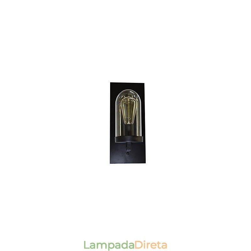 Luminária de parede de aço pintado, decoração de café americano preto e branco, luminária de parede retrô, lâmpada de sabre de luz na parede