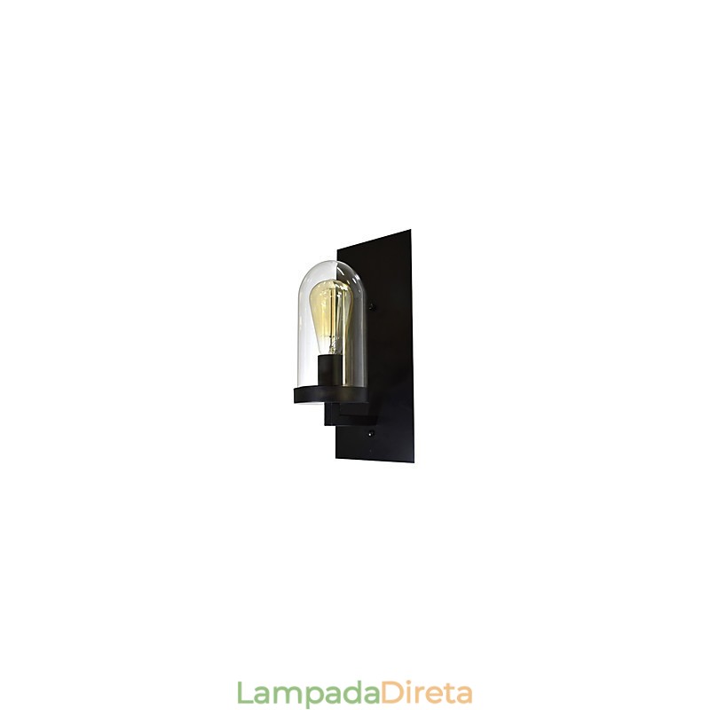Luminária de parede de aço pintado, decoração de café americano preto e branco, luminária de parede retrô, lâmpada de sabre de luz na parede
