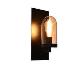 Luminária de parede de aço pintado, decoração de café americano preto e branco, luminária de parede retrô, lâmpada de sabre de luz na parede