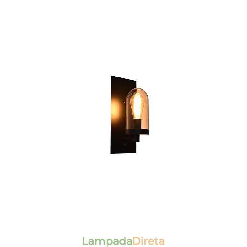 Luminária de parede de aço pintado, decoração de café americano preto e branco, luminária de parede retrô, lâmpada de sabre de luz na parede