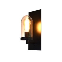 Luminária de parede de aço pintado, decoração de café americano preto e branco, luminária de parede retrô, lâmpada de sabre de luz na parede