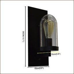 Luminária de parede de aço pintado, decoração de café americano preto e branco, luminária de parede retrô, lâmpada de sabre de luz na parede
