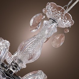 Upligh Chrome Lâmpada de Teto Luz de Vela Luminária de Acrílico Lustre Pingente