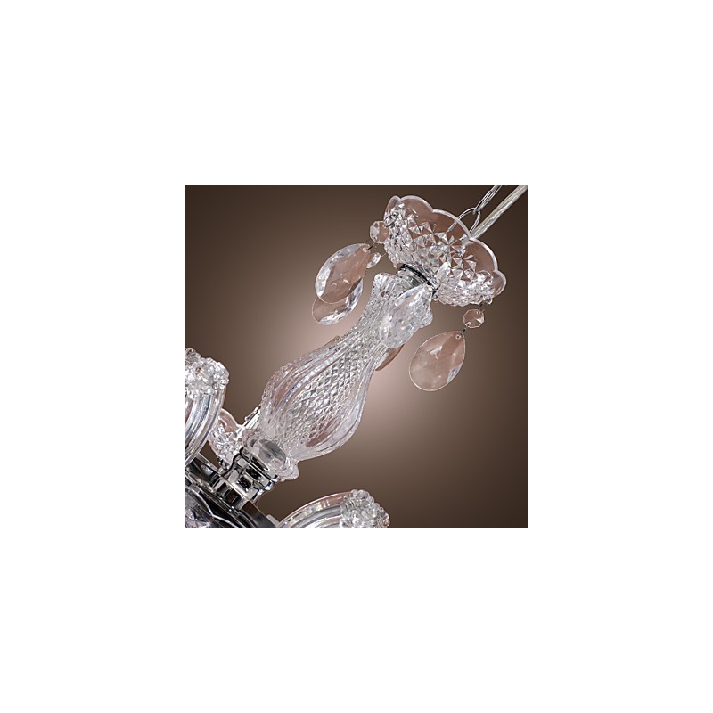 Upligh Chrome Lâmpada de Teto Luz de Vela Luminária de Acrílico Lustre Pingente