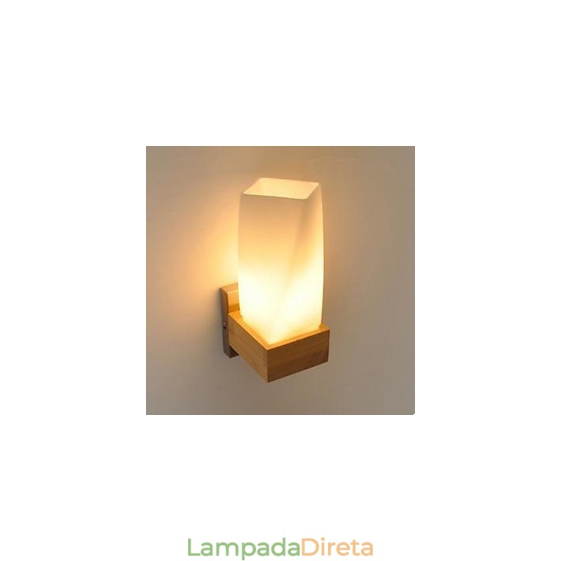 Simplicidade Nordic Wood Art Sala de estar Corredor Varanda Vidro Madeira maciça Luminária de parede Do quarto A cabeceira de uma cama