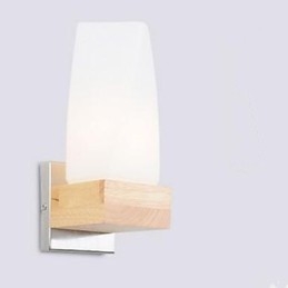 Simplicidade Nordic Wood Art Sala de estar Corredor Varanda Vidro Madeira maciça Luminária de parede Do quarto A cabeceira de uma cama