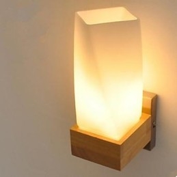 Simplicidade Nordic Wood Art Sala de estar Corredor Varanda Vidro Madeira maciça Luminária de parede Do quarto A cabeceira de uma cama
