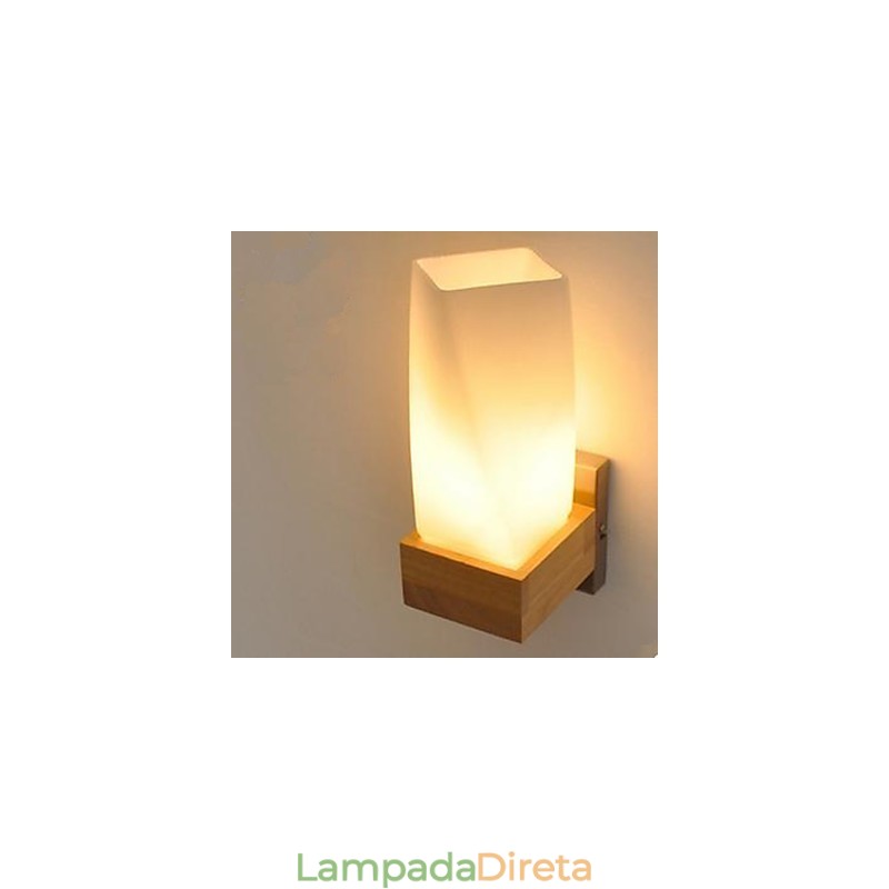 Simplicidade Nordic Wood Art Sala de estar Corredor Varanda Vidro Madeira maciça Luminária de parede Do quarto A cabeceira de uma cama