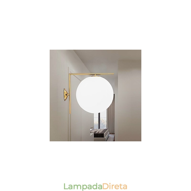 Luminária de parede moderna contemporânea em ouro rosa com luz ambiente