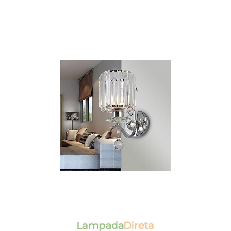 Cristal Moderno Contemporâneo Galvanizado Destaque Uplight Arandelas de Parede Luz de Parede