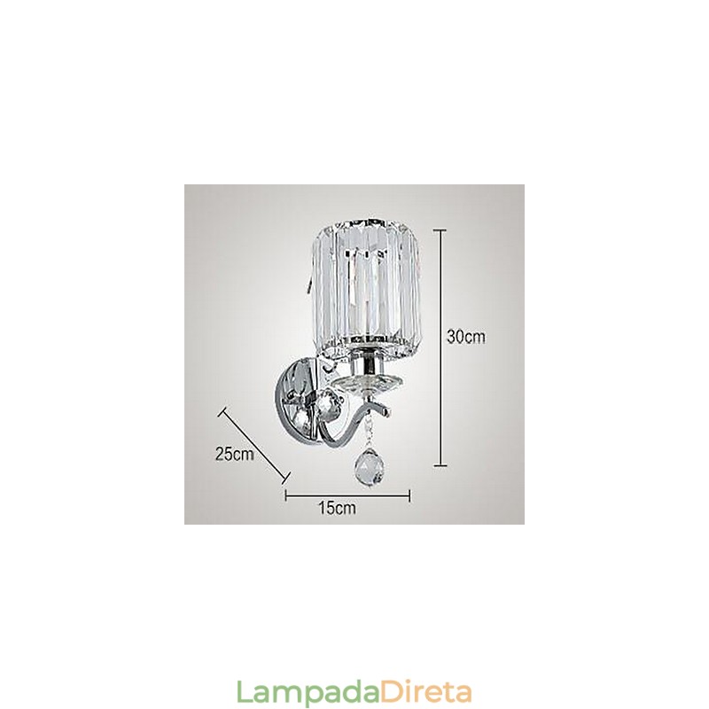 Cristal Moderno Contemporâneo Galvanizado Destaque Uplight Arandelas de Parede Luz de Parede