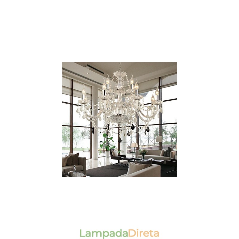 Lustre de cristal moderno e contemporâneo