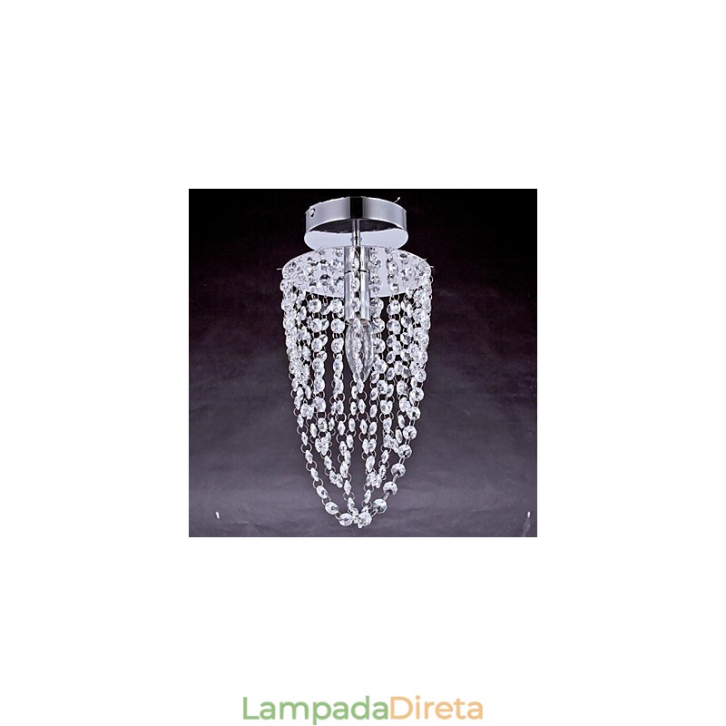 Luminárias de Teto 1 Luz Cristal Artístico Aço Inoxidável Chapeamento