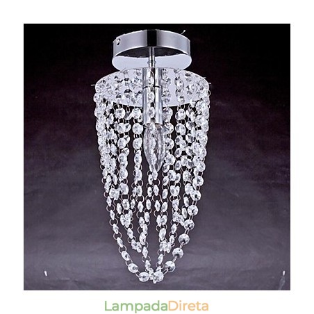 Luminárias de Teto 1 Luz Cristal Artístico Aço Inoxidável Chapeamento Luminárias de Teto 1 Luz Cristal Artístico Aço Inoxidável Chapeamento