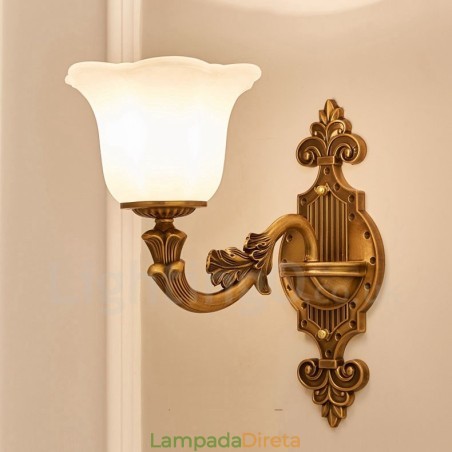 Luminária de parede clássica tradicional de luz única para sala de estar, sala de jantar, quarto, metal, luxo, interior Luminária de parede clássica tradicional de luz única para sala de estar, sala de jantar, quarto, metal, luxo, interior