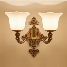 2 Luzes Tradicionais Clássicas Sala de Estar Sala de Jantar Quarto de Cama Metal Luxo Luminárias de Parede Internas