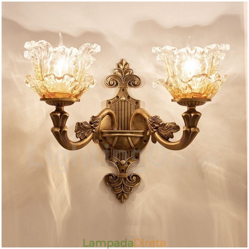 2 Luzes Tradicionais Clássicas Sala de Estar Sala de Jantar Quarto de Dormir Metal Apliques de Parede Internos