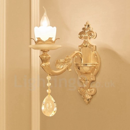 Luminária de parede clássica tradicional de luz única para sala de estar, sala de jantar, quarto, metal, luxo, interior Luminária de parede clássica tradicional de luz única para sala de estar, sala de jantar, quarto, metal, luxo, interior