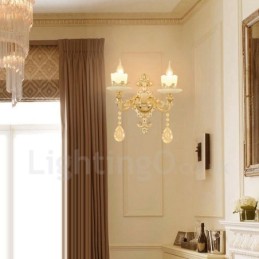 2 Luzes Tradicionais Clássicas Sala de Estar Sala de Jantar Quarto de Dormir Metal Apliques de Parede Internos