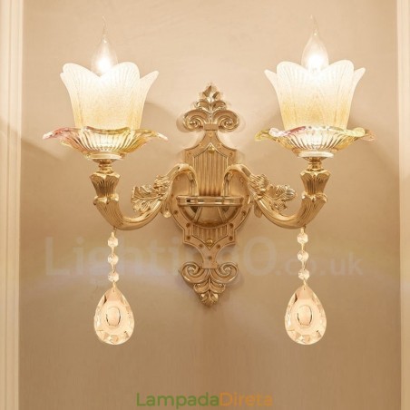 2 Luzes Tradicionais Clássicas Sala de Estar Sala de Jantar Quarto de Dormir Metal Apliques de Parede Internos 2 Luzes Tradicionais Clássicas Sala de Estar Sala de Jantar Quarto de Dormir Metal Apliques de Parede Internos