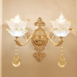 2 Luzes Tradicionais Clássicas Sala de Estar Sala de Jantar Quarto de Dormir Metal Apliques de Parede Internos