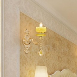 Luminária de parede clássica tradicional de luz única para sala de estar, sala de jantar, quarto, metal, luxo, interior